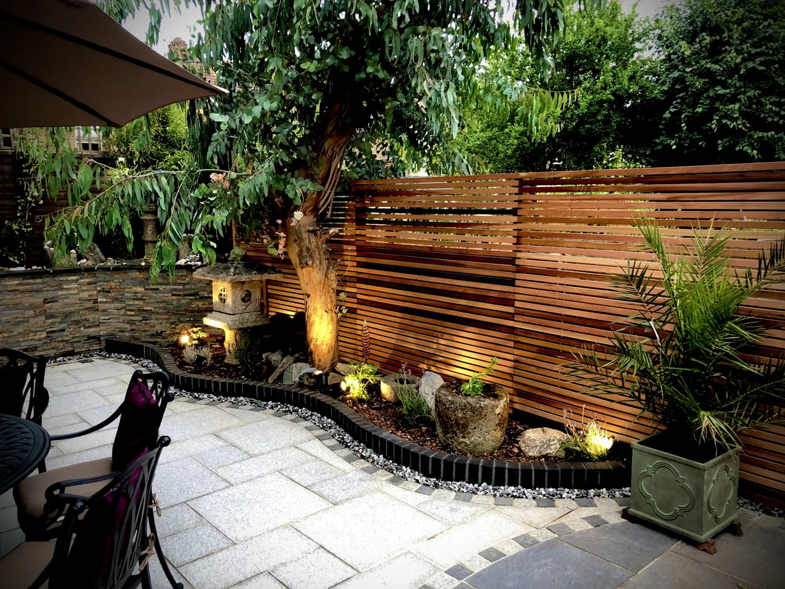 Granite patio installation by Botanic Hardscapes