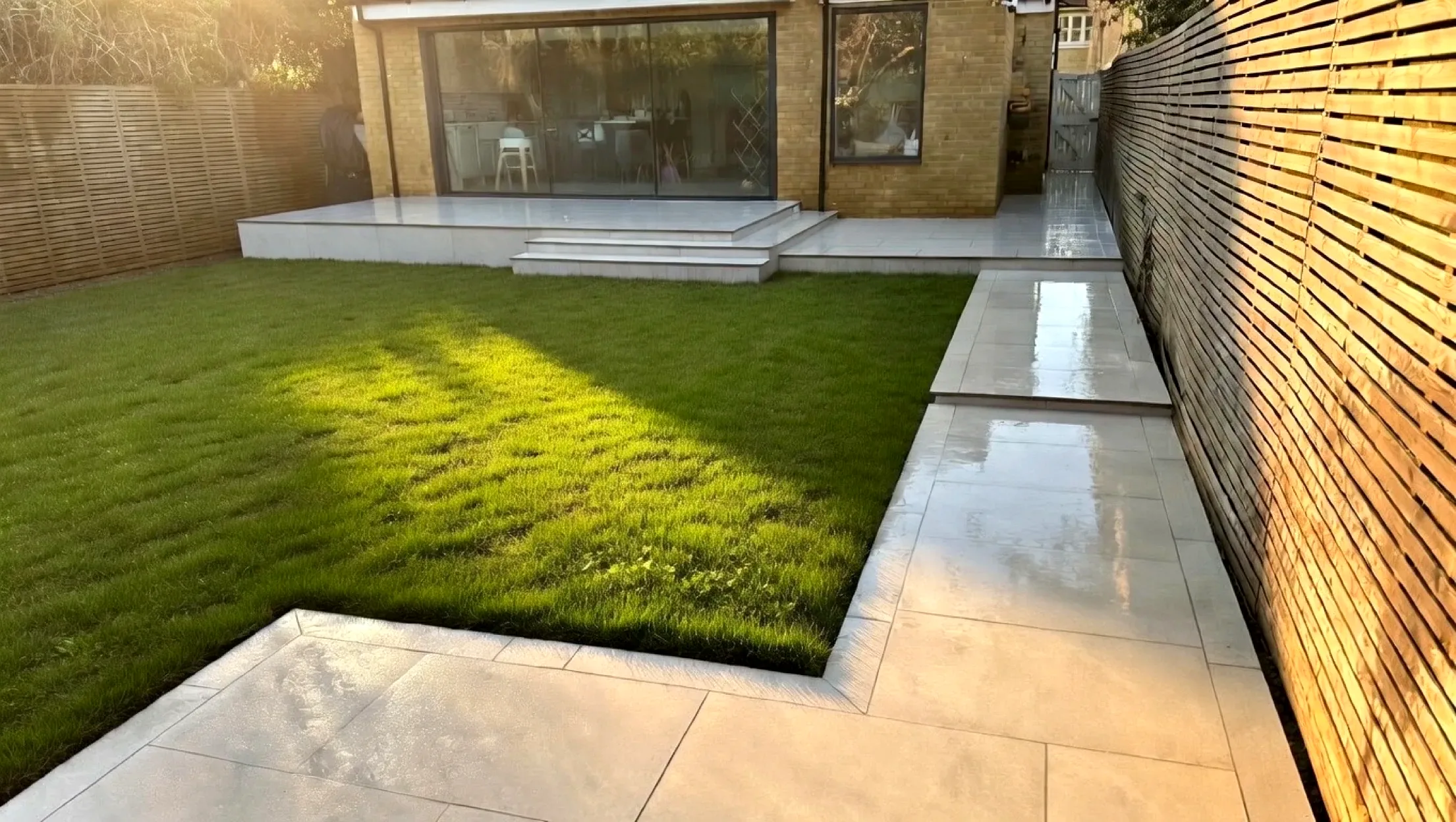Porcelain patio garden transformation