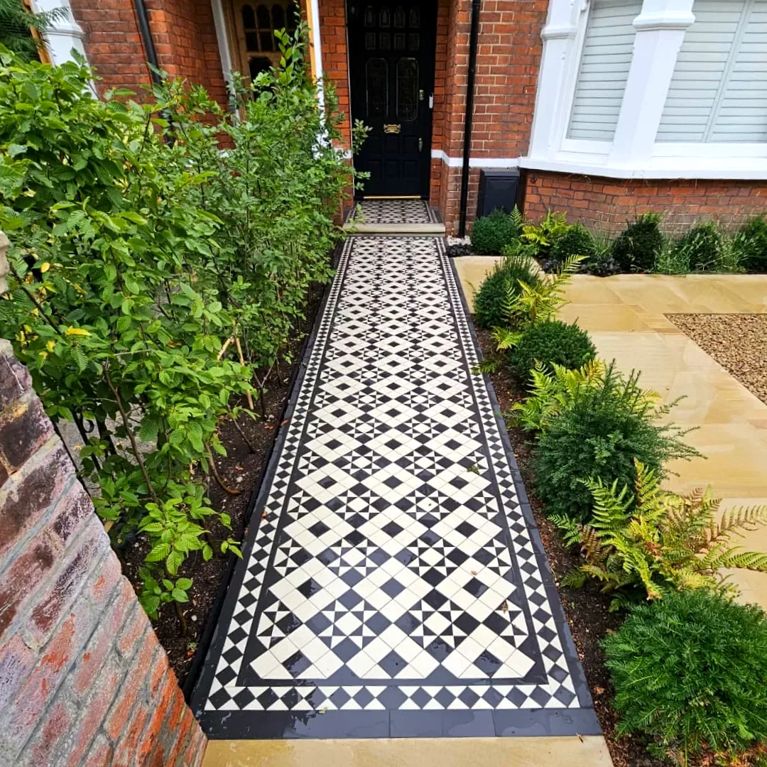 Long Victorian tiled pathway